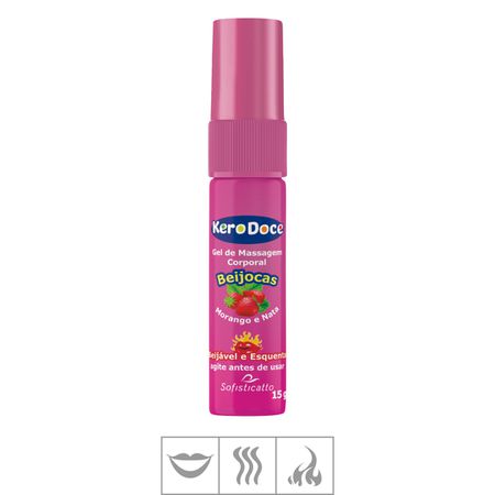Gel Comestível Beijável Kero Doce 15g (ST909) - Morango e Nata