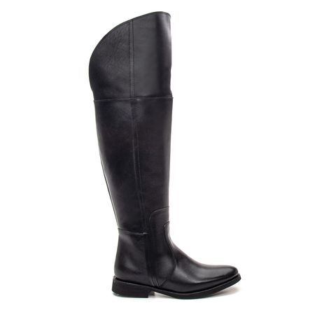 BOTA OVER FEMININA COURO PRETO - COUROWEST