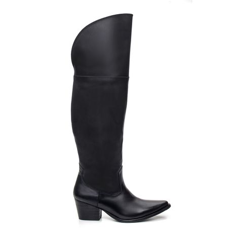 BOTA TEXANA OVER FEMININA COURO PRETO - COUROWEST