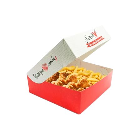 CAIXA PARA FRITURAS DELIVERY PEQUENA RED GOURMET - 50 UNIDADES - CaixaMix Embalagens