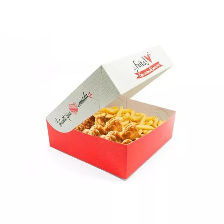 CAIXA PARA FRITURAS DELIVERY PEQUENA RED GOURMET - 50 UNIDADES - CaixaMix Embalagens