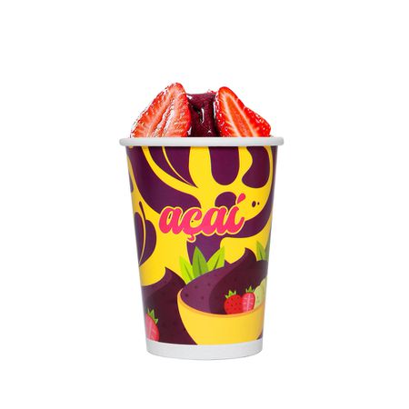 COPO DE PAPEL 500ML AÇAI - 25 UNIDADES - CaixaMix Embalagens