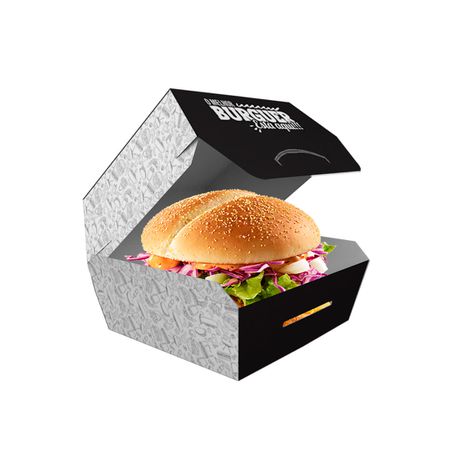 EMBALAGEM HAMBURGUER TRADICIONAL BLACK GOURMET - 50 UNIDADES - CaixaMix Embalagens