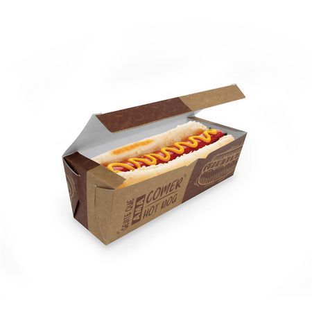 CAIXA HOT DOG DELIVERY KRAFT GOUMET - 50 UNIDADES - CaixaMix Embalagens