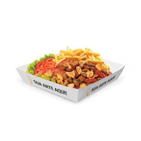 BANDEJA PARA PORÇÕES GRANDE PERSONALIZADA - CaixaMix Embalagens