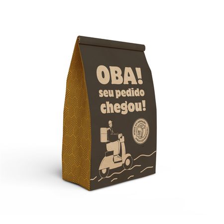SACO KRAFT DELIVERY OBA SEU PEDIDO CHEGOU TAMANHO P - 50 UNIDADES - CaixaMix Embalagens