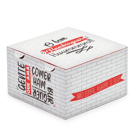 CAIXA LANCHE HAMBURGUER GRANDE RED GOURMET - 50 UNIDADES - CaixaMix Embalagens