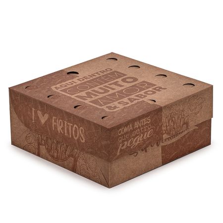 CAIXA PARA FRITURAS DELIVERY PEQUENA KRAFT GOURMET - 50 UNIDADES - CaixaMix Embalagens