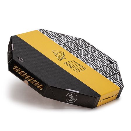 CAIXA PIZZA 35 CM BLACK YELLOW - 10 UNIDADES - CaixaMix Embalagens