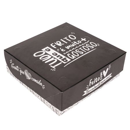 CAIXA PARA FRITURAS DELIVERY PEQUENA BLACK GOURMET - 50 UNIDADES - CaixaMix Embalagens