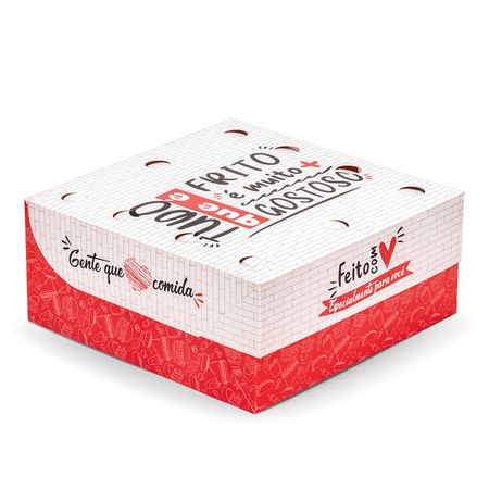CAIXA PARA FRITURAS DELIVERY MÉDIA RED GOURMET - 50 UNIDADES - CaixaMix Embalagens