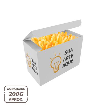 CAIXA PARA BATATA FRITA DELIVERY PERSONALIZADA - 50 UNIDADES - CaixaMix Embalagens