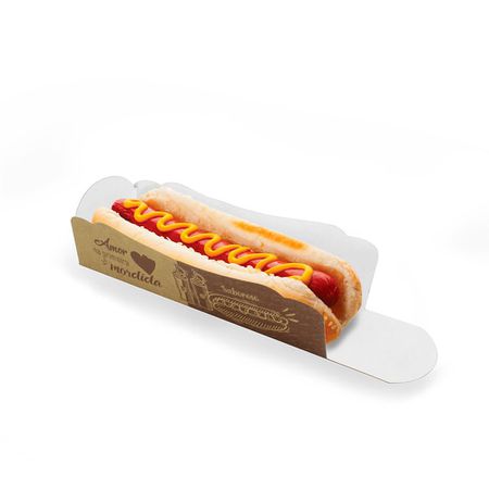 EMBALAGEM SUPORTE HOT DOG KRAFT GOURMET - 50 UNIDADES - CaixaMix Embalagens