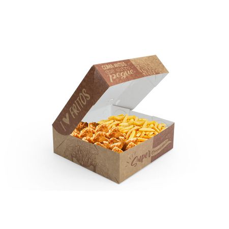 CAIXA PARA FRITURAS DELIVERY PEQUENA KRAFT GOURMET - 50 UNID... - CaixaMix Embalagens