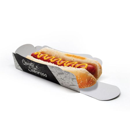 EMBALAGEM SUPORTE HOT DOG BLACK GOURMET - 50 UNIDADES - CaixaMix Embalagens