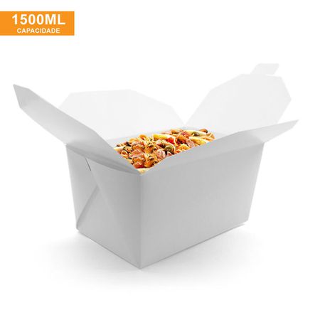 EMBALAGEM BOX ANTIVAZAMENTO 1500ML BRANCA- 50 UNIDADES - CaixaMix Embalagens