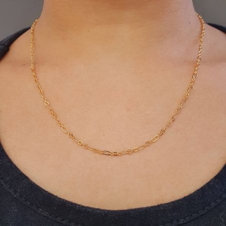 Colar Folheado A Ouro 18K Mini Elos - Chérie Bijoux