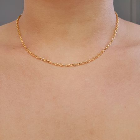 Colar Folheado A Ouro 18K Mini Elos - Chérie Bijoux