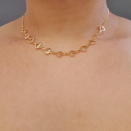 Colar Folheado A Ouro 18K Coração - Chérie Bijoux