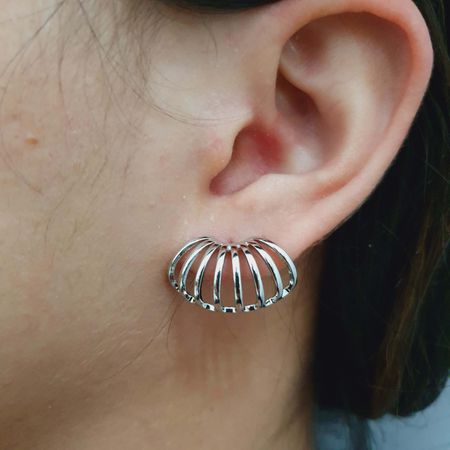 Brinco Prata Detalhado - Chérie Bijoux