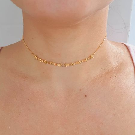 Colar Folheado A Ouro 18K Detalhado - Chérie Bijoux