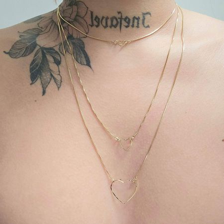 Colar Triplo Folheado a Ouro 18K Coração - Chérie Bijoux