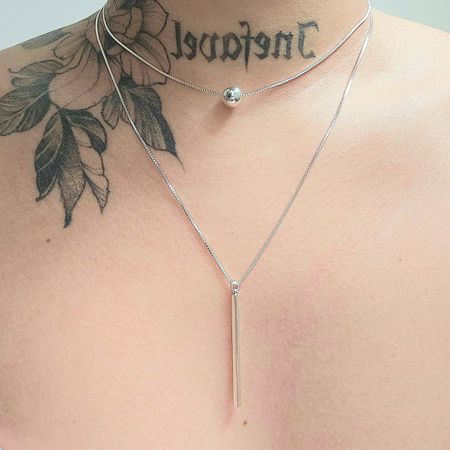 Colar Duplo Folheado a Prata 925 Detalhado - Chérie Bijoux