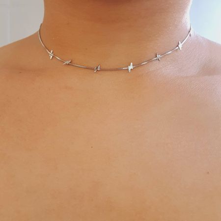 Colar Folheado A Prata 925 Mini Raios - Chérie Bijoux