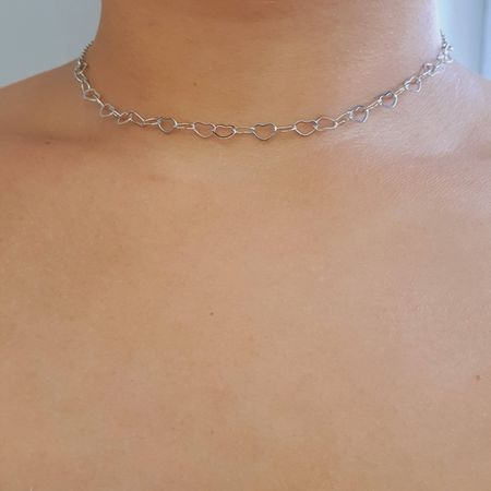 Colar Folheado A Prata 925 Coração Vazado - Chérie Bijoux