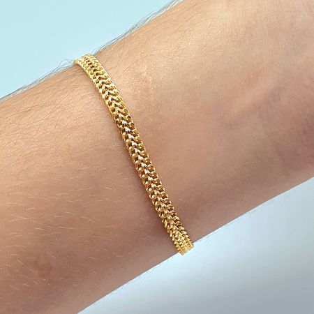 Pulseira Folheada A Ouro 18K Detalhada - Chérie Bijoux