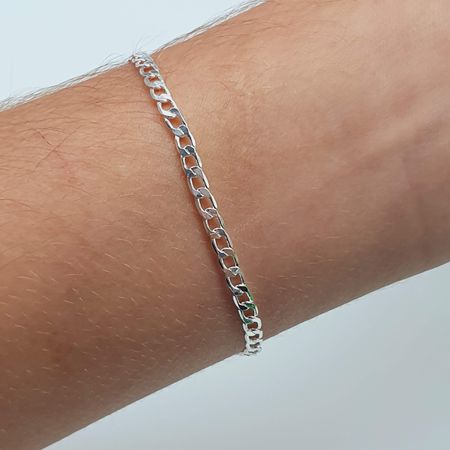 Pulseira Folheada A Prata 925 Elos - Chérie Bijoux