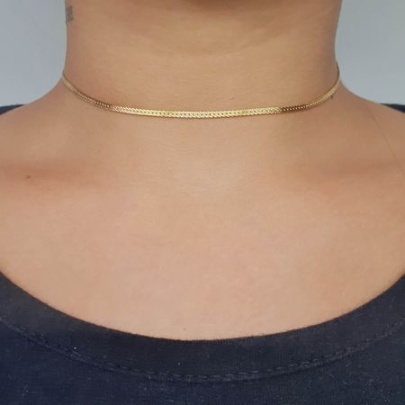 Colar Folheado A Ouro 18K Laminado Liso - Chérie Bijoux