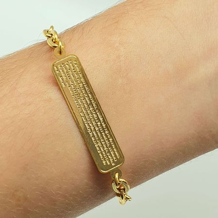 Pulseira Elos Folheada A Ouro 18K Oração Do Pai No... - Chérie Bijoux
