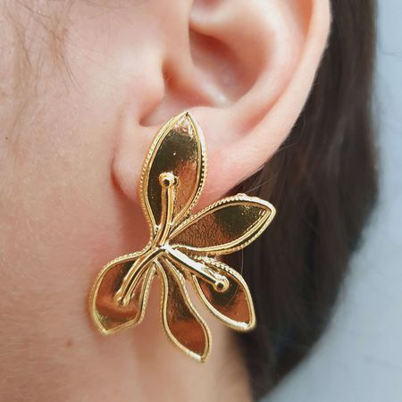 Brinco Folheado a Ouro 18K Orquídia - Chérie Bijoux