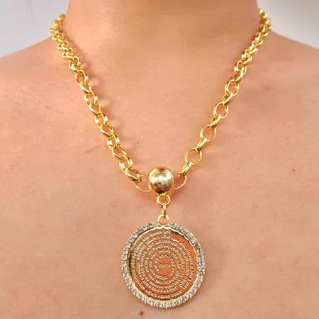 Colar Elos Folheado A Ouro 18K Oração Do Pai Nosso... - Chérie Bijoux