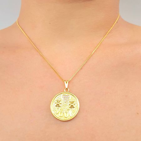 Colar Folheado A Ouro 18K Com Zircônia Love - Chérie Bijoux