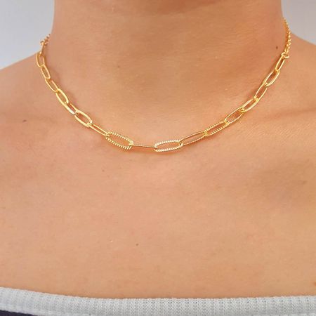 Colar Folheado a Ouro 18K Elos Detalhado - Chérie Bijoux