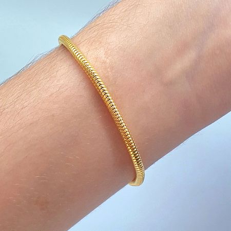 Pulseira Folheada A Ouro 18K Cilindral - Chérie Bijoux