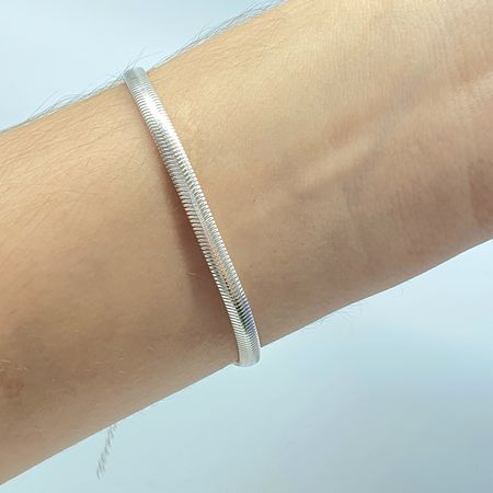 Pulseira Folheada A Prata 925 Malha - Chérie Bijoux