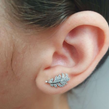 Brinco Prata Ramos Zircônia - Chérie Bijoux