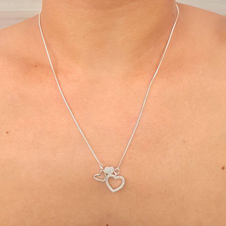 Colar Folheado A Prata 925 Coração - Chérie Bijoux