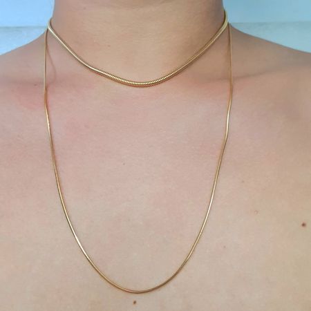 Colar Duplo Folheado a Ouro 18K Cilindral - Chérie Bijoux