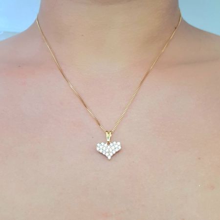 Colar Folheado a Ouro 18K Coração - Chérie Bijoux