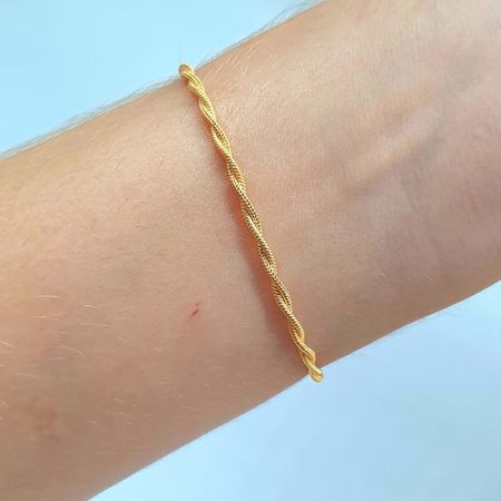 Pulseira Folheada A Ouro 18K Trançada - Chérie Bijoux