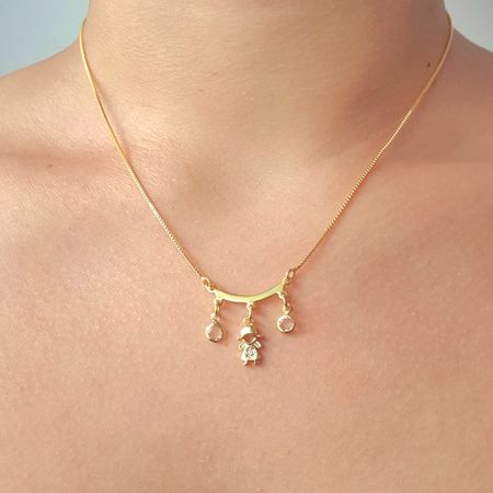 Colar Folheado a Ouro 18K Coração - Chérie Bijoux