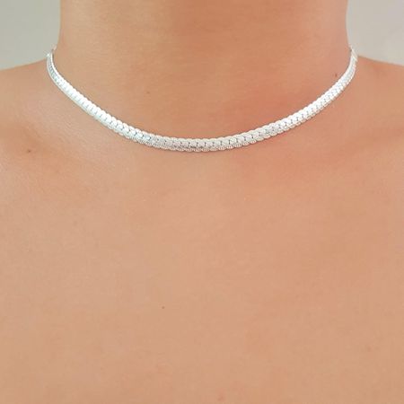 Colar Folheado A Prata 925 Detalhado - Chérie Bijoux