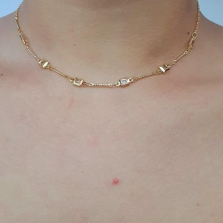 Colar Folheado a Ouro 18K Quadradinhos - Chérie Bijoux