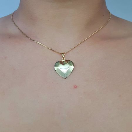 Colar Folheado a Ouro 18K Coração - Chérie Bijoux