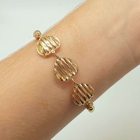 Pulseira Folheada A Ouro 18K Coração - Chérie Bijoux