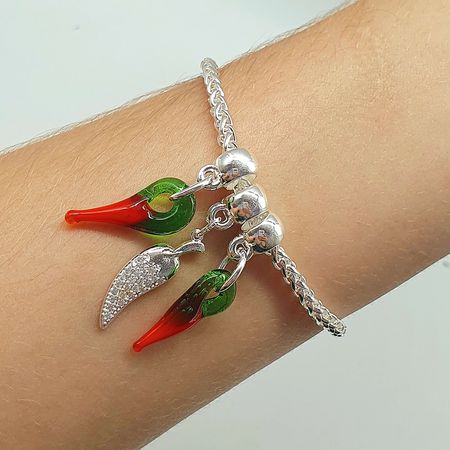 Pulseira Folheada A Prata 925 Pingentes - Chérie Bijoux